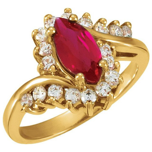 Accented Ring Mounting in 18 Karat Rose Gold for Marquise Stone, 4.06 grams