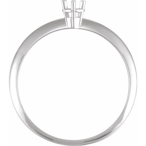 Solitaire Ring Mounting in 18 Karat White Gold for Oval Stone, 1.72 grams