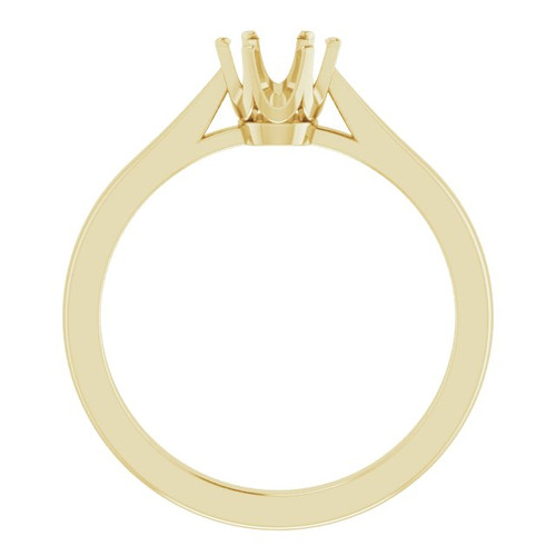 Solitaire Ring Mounting in 10 Karat Yellow Gold for Round Stone, 2.35 grams