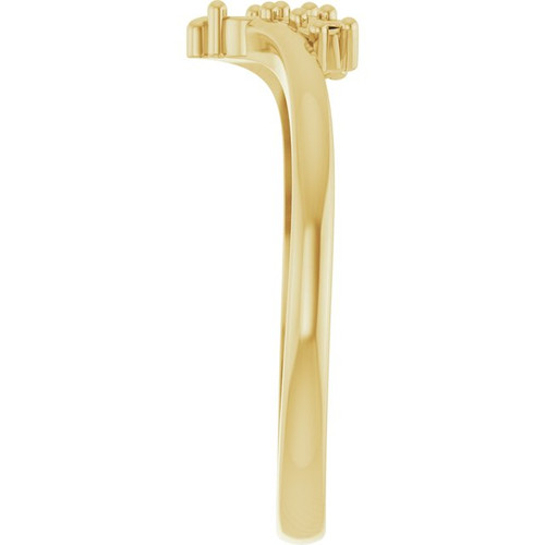 Family V Ring Mounting in 18 Karat Yellow Gold for Round Stone, 3.07 grams