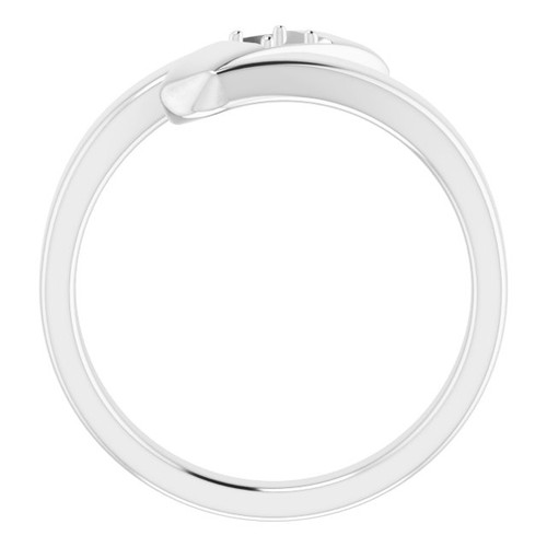 Engravable Family Ring Mounting in 18 Karat White Gold for Round Stone, 6.03 grams