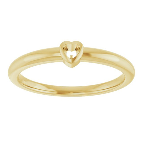 Family Ring Mounting in 18 Karat Yellow Gold for Round Stone, 2.9 grams