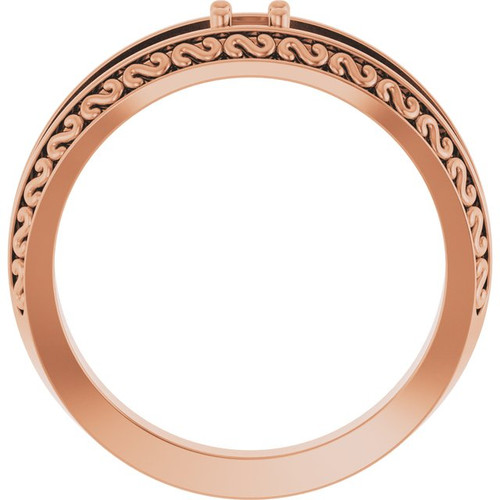 Family Ring Mounting in 18 Karat Rose Gold for Round Stone, 6.34 grams
