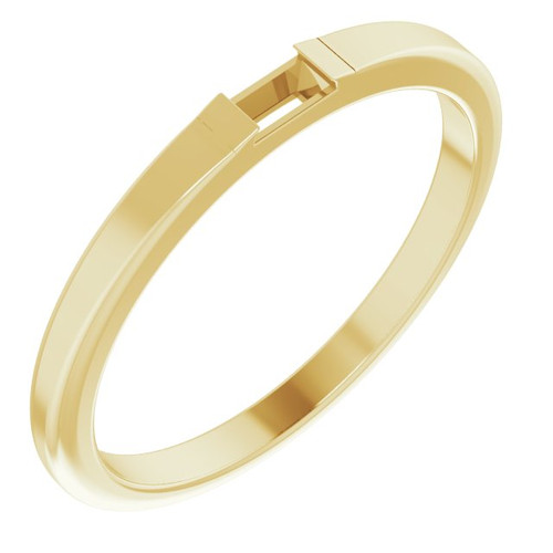 Stackable Ring Mounting in 18 Karat Yellow Gold for Straight baguette Stone, 3.44 grams