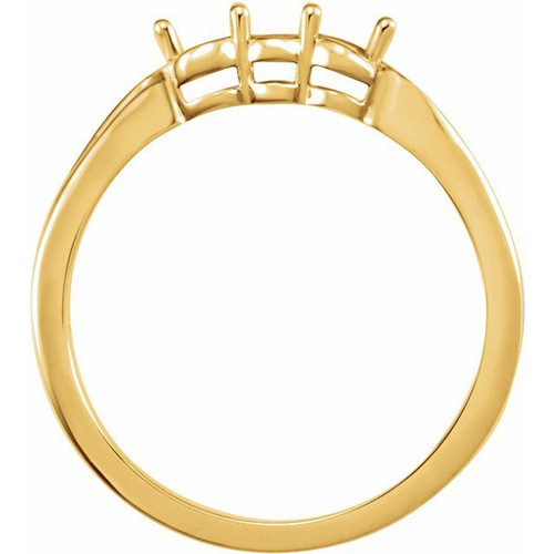 Three Stone Ring Mounting in 18 Karat Yellow Gold for Round Stone, 2.48 grams