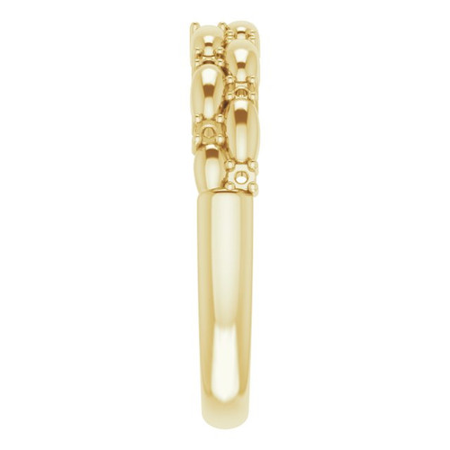 Family Stackable Ring Mounting in 10 Karat Yellow Gold for Round Stone, 3.3 grams