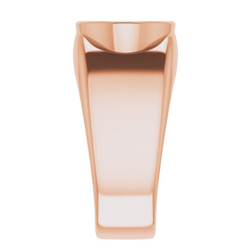 Bezel Set Ring Mounting in 14 Karat Rose Gold for Oval Stone, 21.8 grams