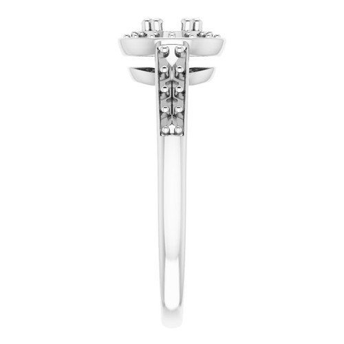 Halo Style Engagement Ring Mounting in Platinum for Round Stone, 5.81 grams