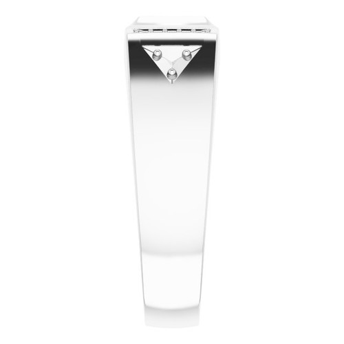 Accented Ring Mounting in 10 Karat White Gold for Round Stone, 8.61 grams