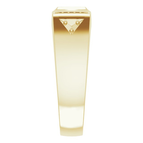 Accented Ring Mounting in 10 Karat Yellow Gold for Round Stone, 8.98 grams