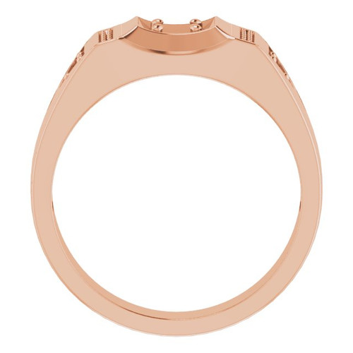 Accented Ring Mounting in 18 Karat Rose Gold for Round Stone, 12.08 grams