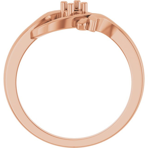 Family Freeform Ring Mounting in 18 Karat Rose Gold for Round Stone, 3.98 grams Family Freeform Ring Mounting in 18 Karat Rose Gold for Round Stone, 3.98 grams