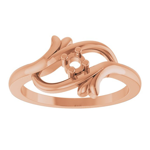 Family Freeform Ring Mounting in 18 Karat Rose Gold for Round Stone, 3.98 grams Family Freeform Ring Mounting in 18 Karat Rose Gold for Round Stone, 3.98 grams