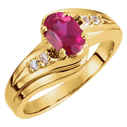 Accented Ring Mounting in 10 Karat Rose Gold for Oval Stone, 4.48 grams