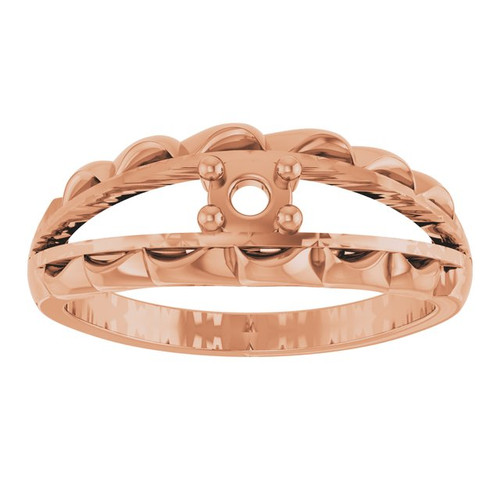Family Ring Mounting in 18 Karat Rose Gold for Round Stone, 4.53 grams