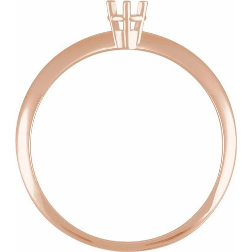 Solitaire Ring Mounting in 10 Karat Rose Gold for Oval Stone, 1.33 grams
