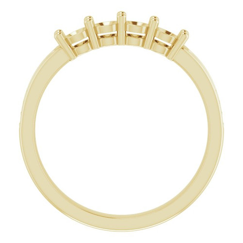 Family Ring Mounting in 18 Karat Yellow Gold for Round Stone, 3.42 grams