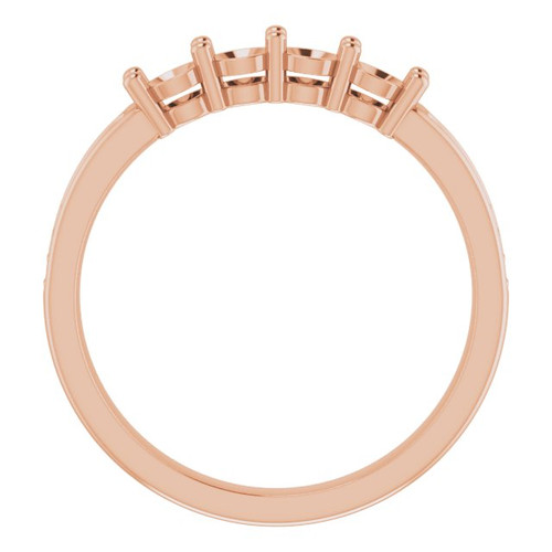 Family Ring Mounting in 10 Karat Rose Gold for Round Stone, 2.5 grams
