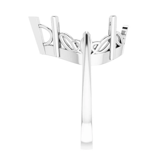 Scroll Setting® Solitaire Ring Mounting in Platinum for Pear shape Stone, 9.35 grams