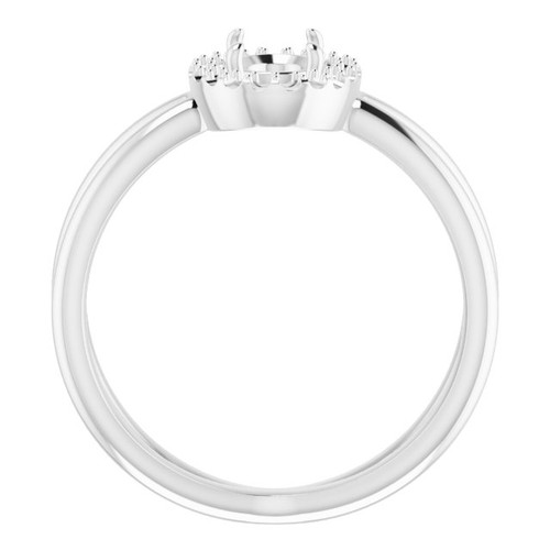 Halo Style Ring Mounting in 10 Karat White Gold for Oval Stone, 3.89 grams