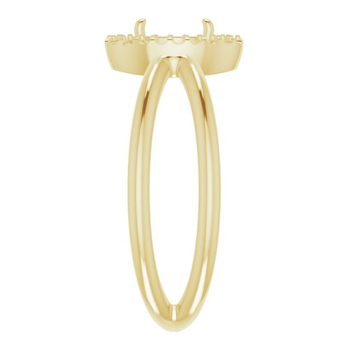 Halo Style Ring Mounting in 10 Karat Yellow Gold for Oval Stone, 3.98 grams