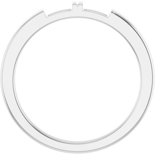 Family Stackable Ring Mounting in 18 Karat White Gold for Straight baguette Stone, 3.3 grams