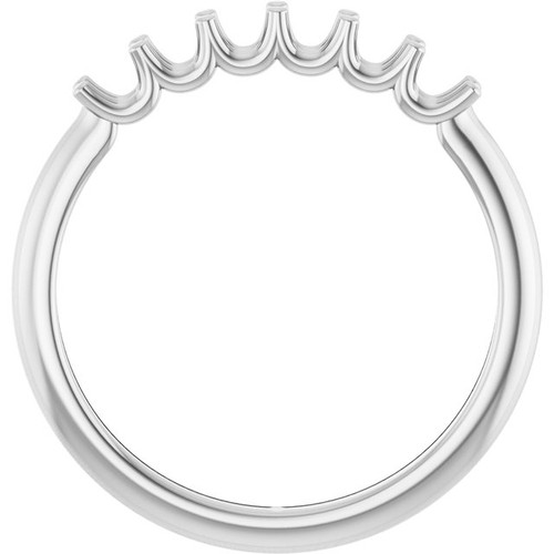 Family Ring Mounting in 18 Karat White Gold for Round Stone, 2.91 grams