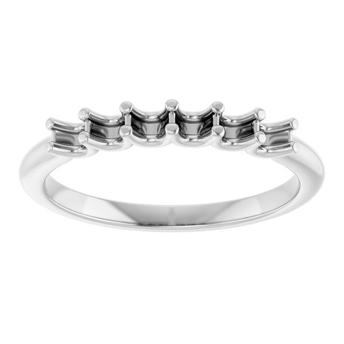 Family Ring Mounting in 18 Karat White Gold for Round Stone, 2.91 grams