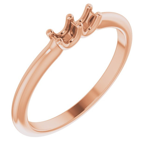 Family Ring Mounting in 10 Karat Rose Gold for Round Stone, 2.15 grams