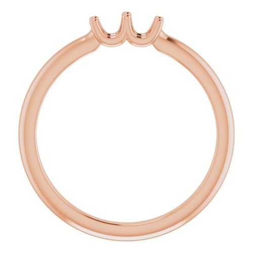 Family Ring Mounting in 10 Karat Rose Gold for Round Stone, 2.15 grams