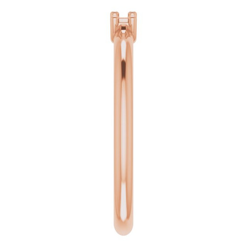 Family Ring Mounting in 10 Karat Rose Gold for Round Stone, 2.15 grams