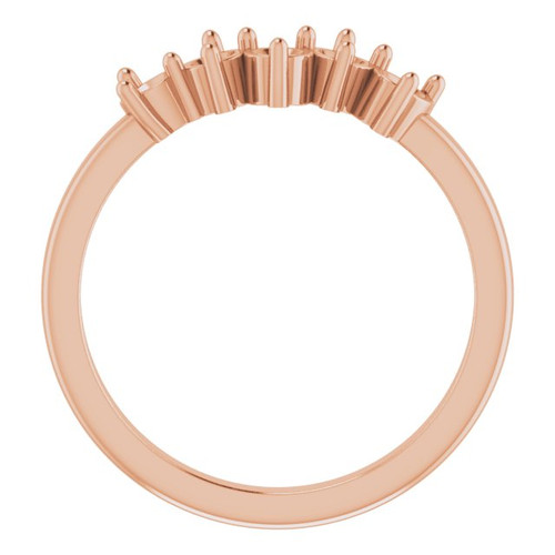 Family Ring Mounting in 18 Karat Rose Gold for Round Stone, 3.73 grams