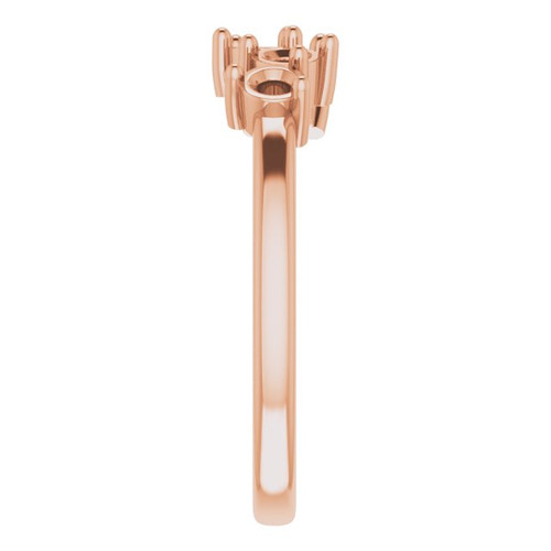 Family Ring Mounting in 18 Karat Rose Gold for Round Stone, 3.73 grams