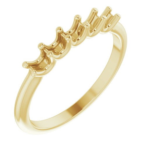 Family Ring Mounting in 18 Karat Yellow Gold for Round Stone, 3.03 grams.