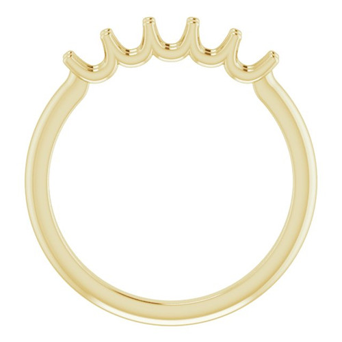 Family Ring Mounting in 18 Karat Yellow Gold for Round Stone, 3.03 grams.