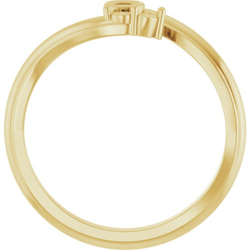 Family Bypass Ring Mounting in 18 Karat Yellow Gold for Round Stone, 2.98 grams