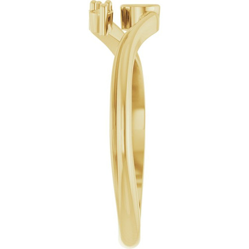 Family Bypass Ring Mounting in 18 Karat Yellow Gold for Round Stone, 2.98 grams