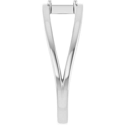 Family Negative Space Ring Mounting in 18 Karat White Gold for Straight baguette Stone, 3.92 grams