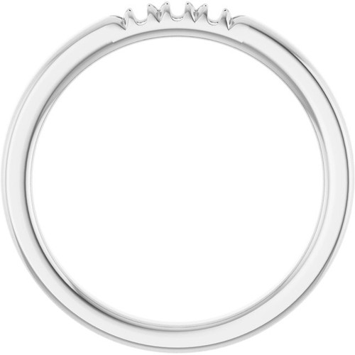 Family Stackable Ring Mounting in 18 Karat White Gold for Round Stone, 3.78 grams