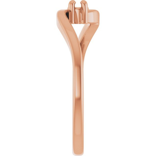 Family Ring Mounting in 10 Karat Rose Gold for Round Stone, 1.93 grams