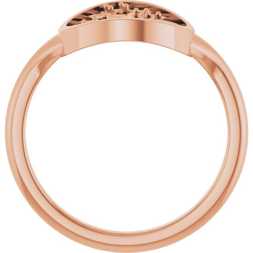 Family Tree Ring Mounting in 18 Karat Rose Gold for Round Stone, 4.22 grams