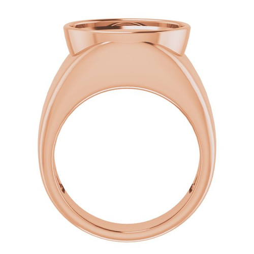 Bezel Set Ring Mounting in 10 Karat Rose Gold for Oval Stone, 19.3 grams
