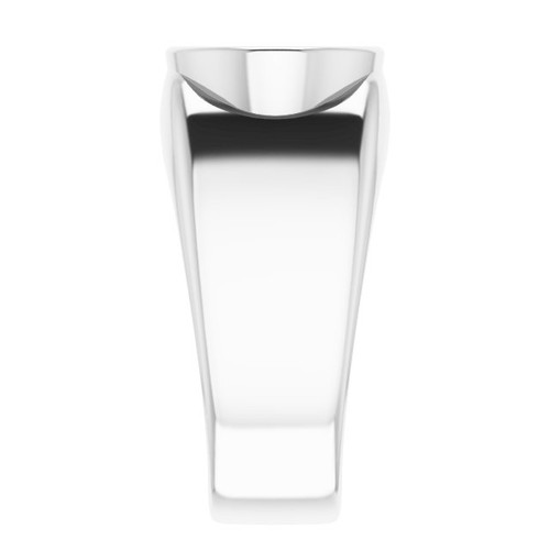 Bezel Set Ring Mounting in 18 Karat White Gold for Oval Stone, 24.52 grams