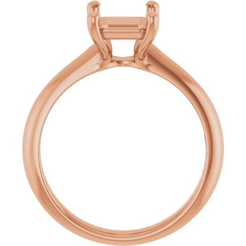 Solitaire Ring Mounting in 18 Karat Rose Gold for Emerald Stone, 4.54 grams