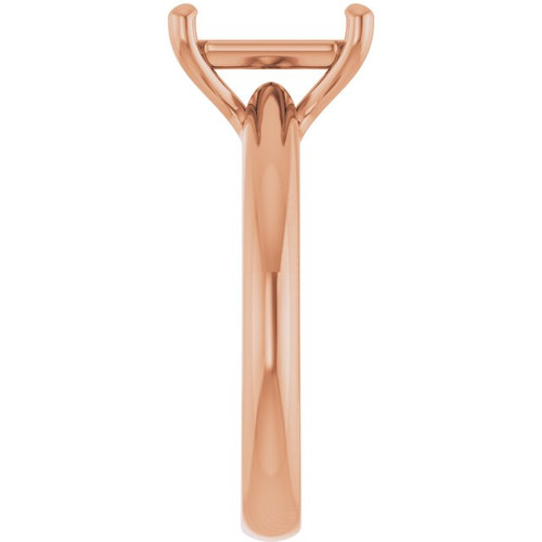 Solitaire Ring Mounting in 18 Karat Rose Gold for Emerald Stone, 4.54 grams