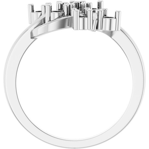 Family Freeform Ring Mounting in Platinum for Round Stone, 6.47 grams