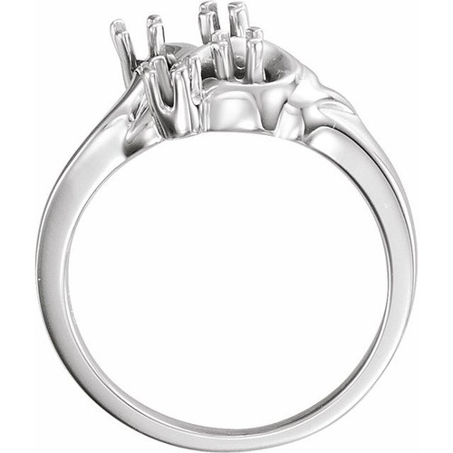 Family Freeform Ring Mounting in Platinum for Round Stone, 6.17 grams