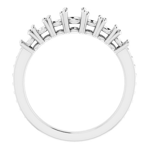 Accented Engagement Ring Mounting in Platinum for Round Stone, 4.85 grams Accented Engagement Ring Mounting in Platinum for Round Stone, 4.85 grams