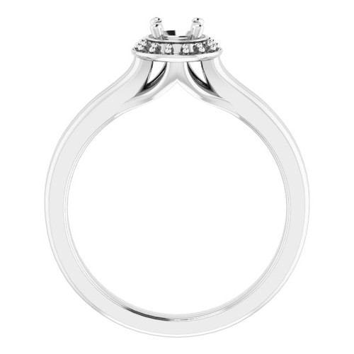 Halo Style Ring Mounting in 14 Karat White Gold for Round Stone, 4.53 grams