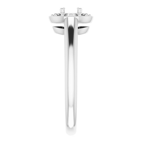 Halo Style Engagement Ring Mounting in Platinum for Round Stone, 5.72 grams